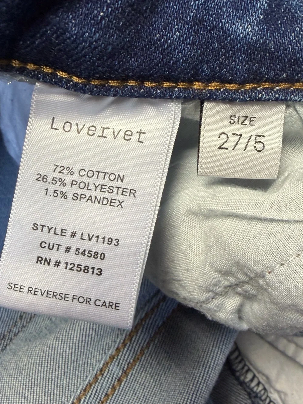 Lovervet By Vervet Jeans Women’s 27/5 Boot Cut Stretch Denim Raw Hem Mid Rise - Picture 9 of 9